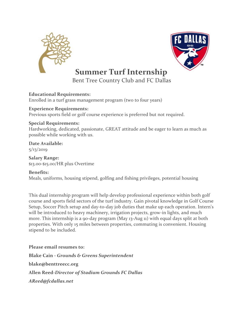 Bent Tree Country Club and FC Dallas