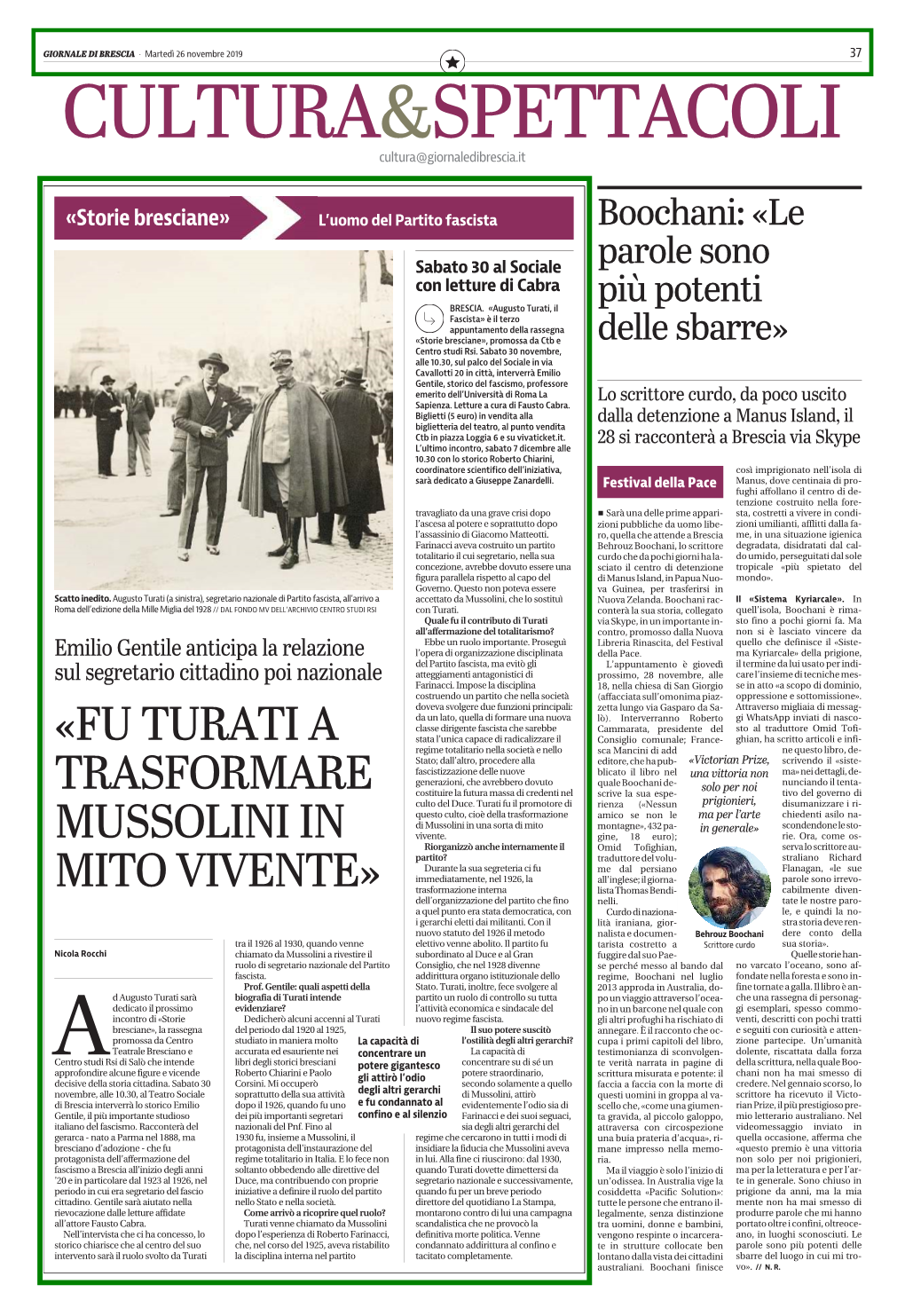 «Fu Turati a Trasformare Mussolini in Mito Vivente»