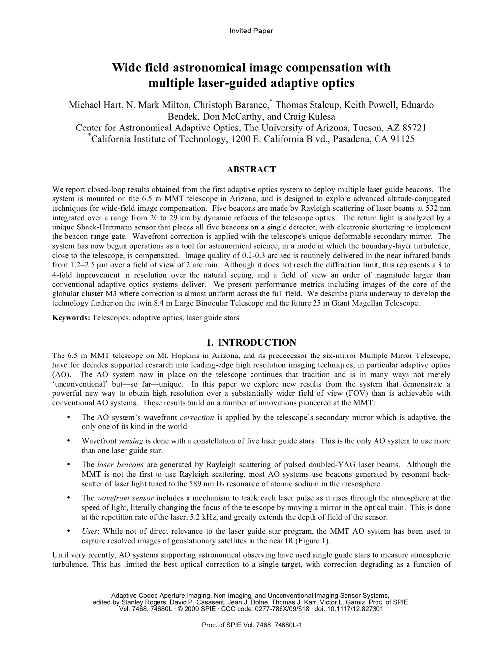 Wide Field Astronomical Image Compensation with Multiple Laser-Guided Adaptive Optics