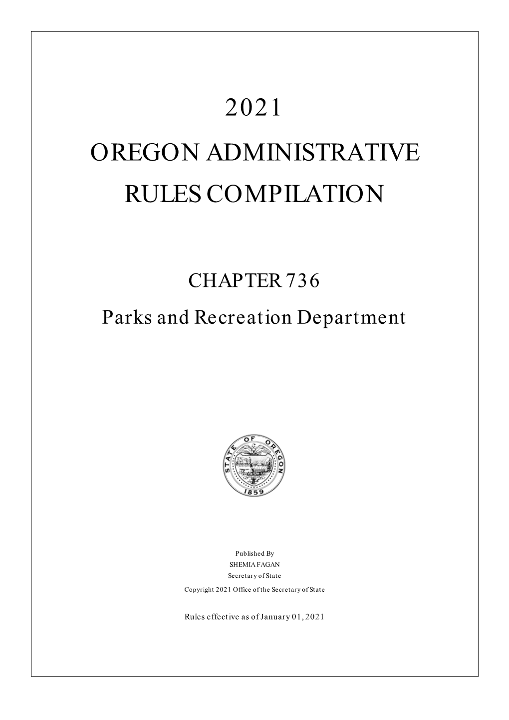 2021 Oregon Administrative Rules Compilation