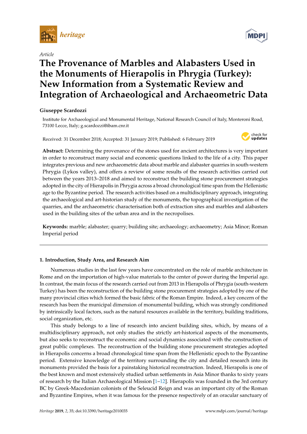 Turkey): New Information from a Systematic Review and Integration of Archaeological and Archaeometric Data