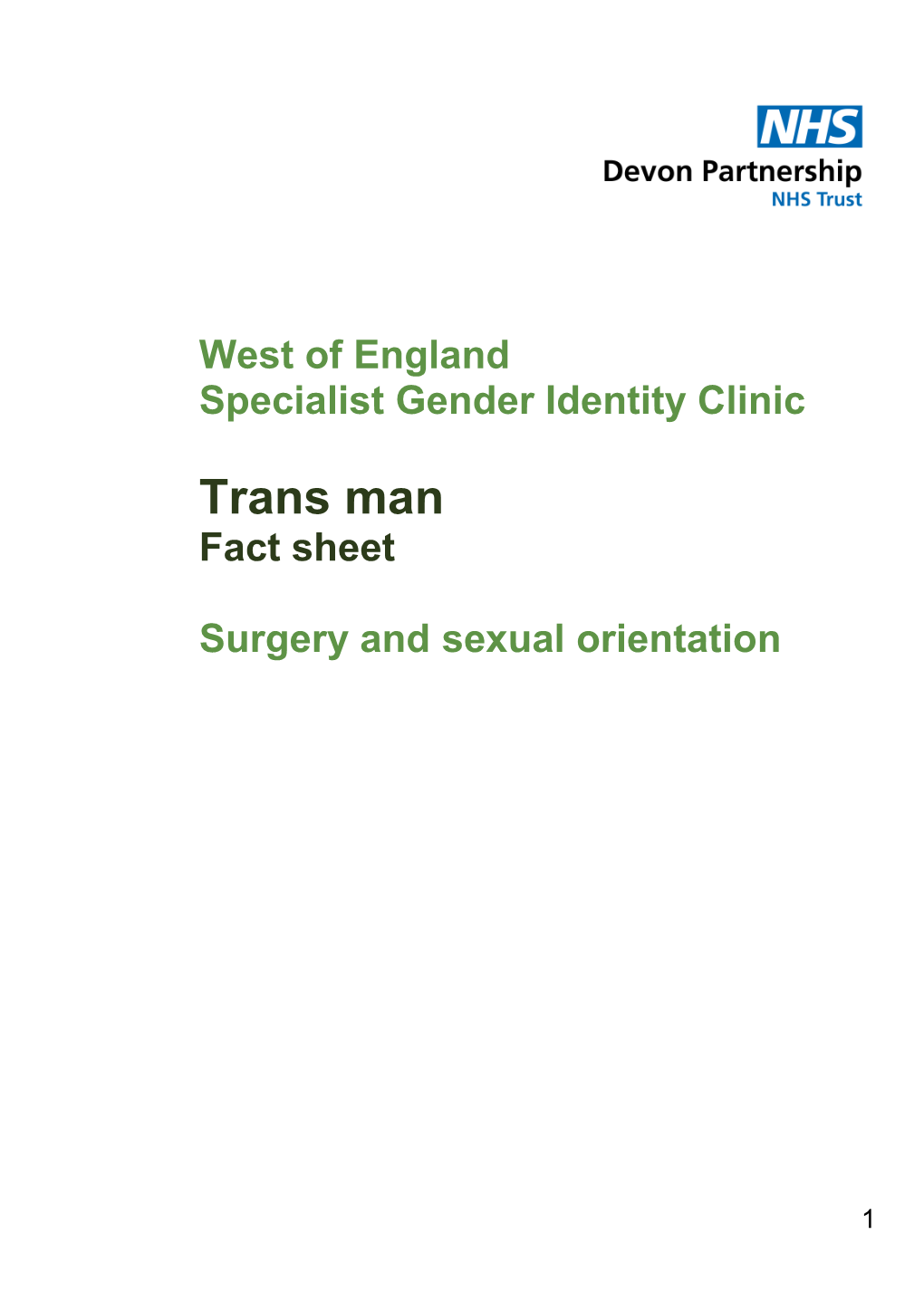 West of England Specialist Gender Identity Clinic