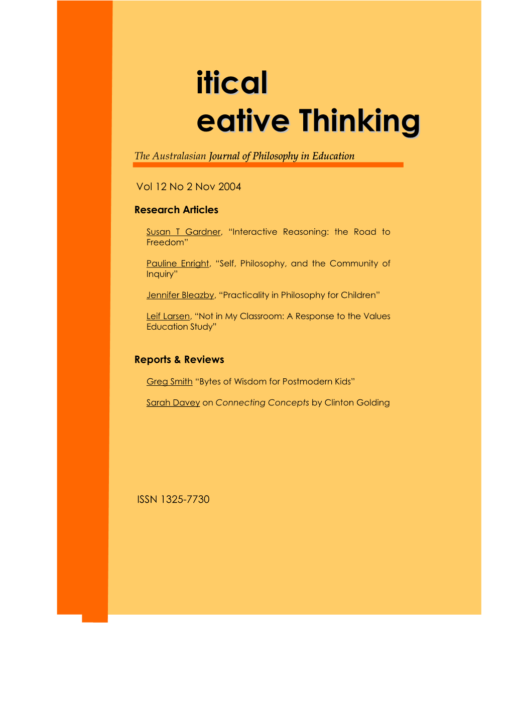 The Thinking Curriculum