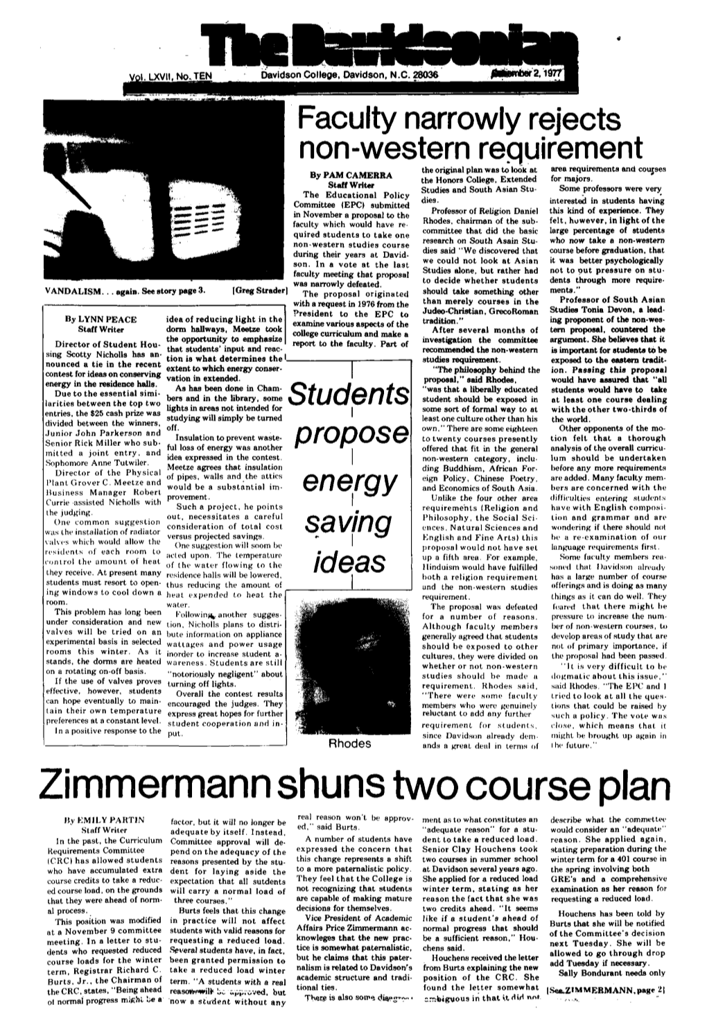 Zimmermann Shuns Two Course Plan