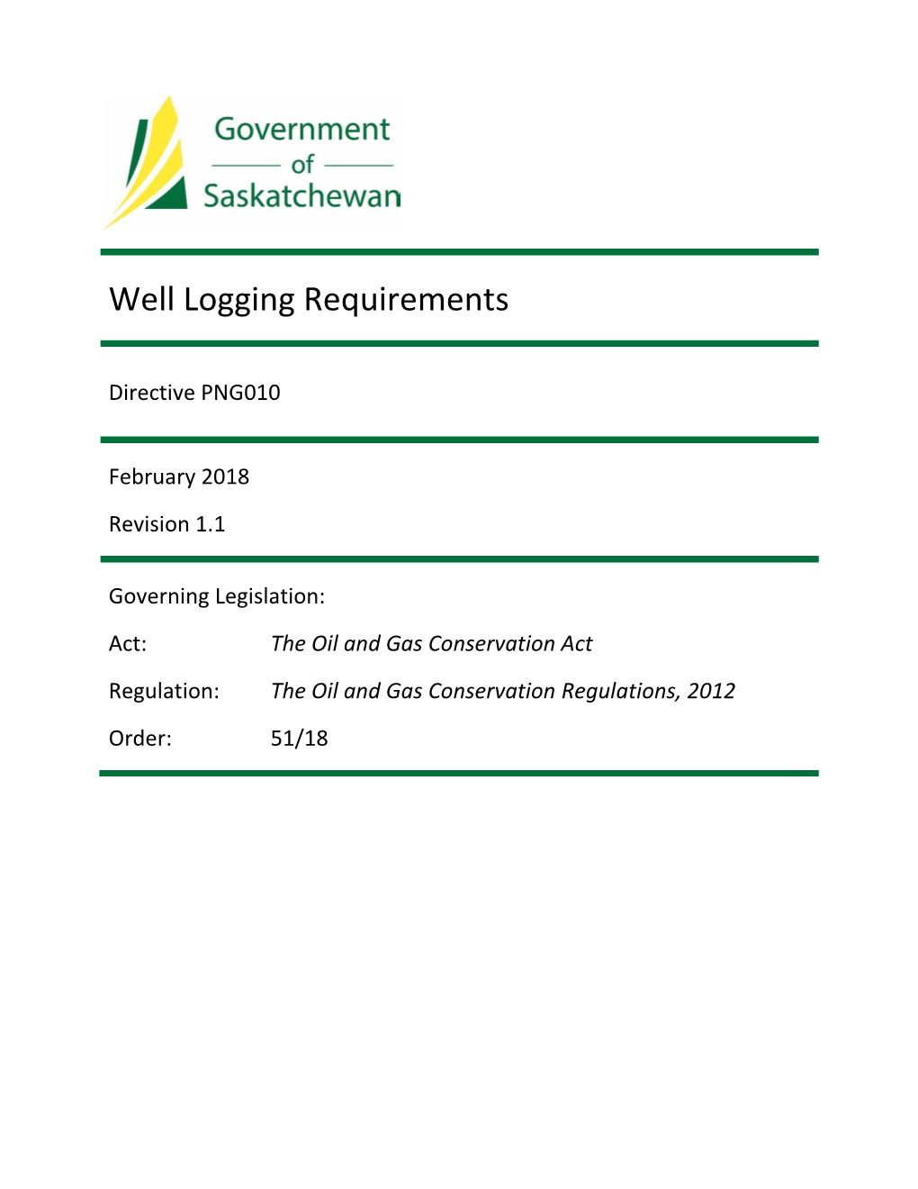 Well Logging Requirements