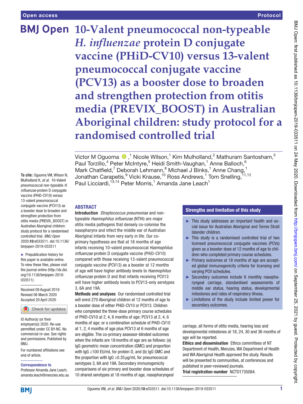 Valent Pneumococcal Conjugate Vaccine