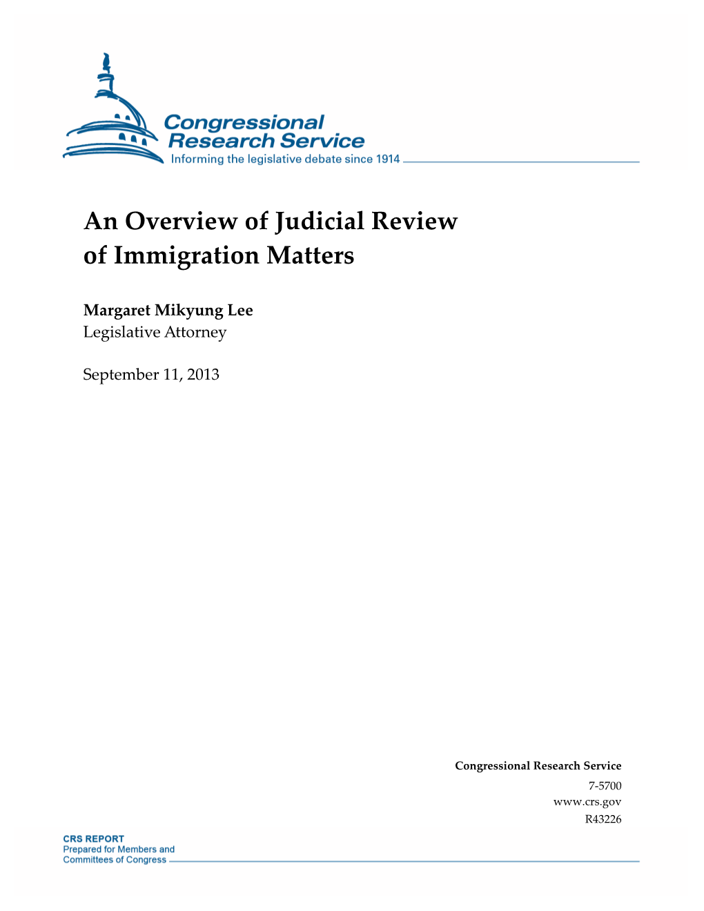 An Overview of Judicial Review of Immigration Matters