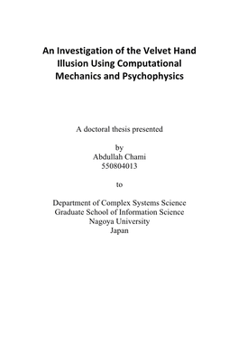 An Investigation of the Velvet Hand Illusion Using Computational