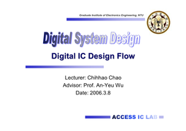 Digital IC Design Flow