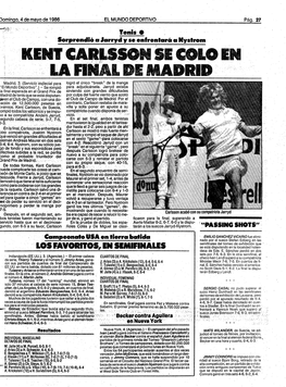 ' ;' Kent Carlsson Se Colo La Final De Madrid En