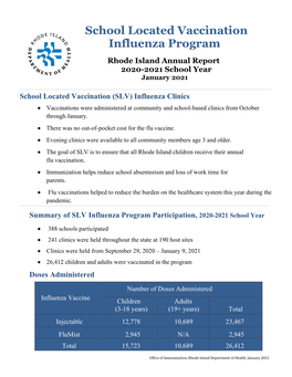 School Located Vaccination Influenza Program