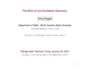 The Birth of Non-Euclidean Geometry