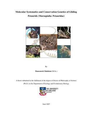 Molecular Systematics and Conservation Genetics of Gliding Petaurids (Marsupialia: Petauridae)