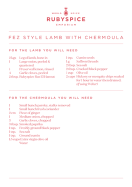 Fez Style Lamb with Chermoula