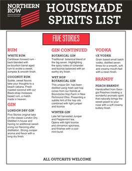 Spirits List