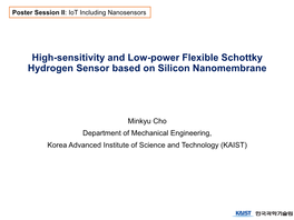 High-Sensitivity and Low-Power Flexible Schottky Hydrogen Sensor Based on Silicon Nanomembrane