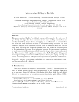 Interrogative Slifting in English