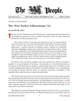 The “New Yorker Volkszeitung.” {1}