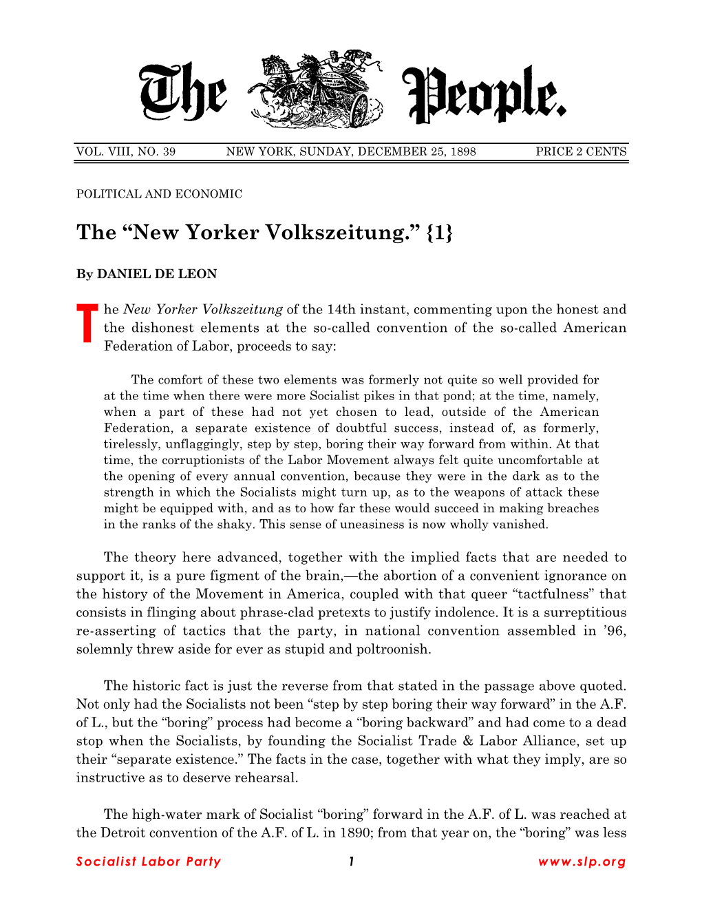 The “New Yorker Volkszeitung.” {1}