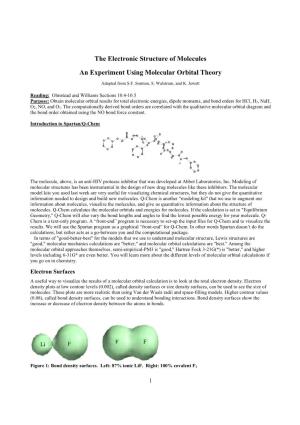 The Electronic Structure of Molecules an Experiment Using Molecular Orbital Theory