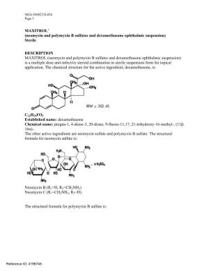 Neomycin and Polymyxin B Sulfates and Dexamethasone Ophthalmic Suspension) Sterile
