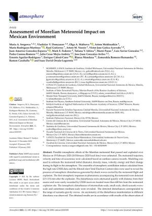 Assessment of Morelian Meteoroid Impact on Mexican Environment