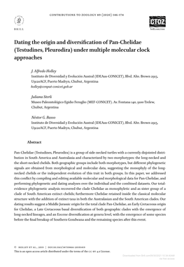(Testudines, Pleurodira) Under Multiple Molecular Clock Approaches