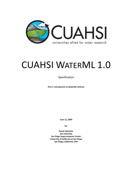 Cuahsi Waterml 1.0