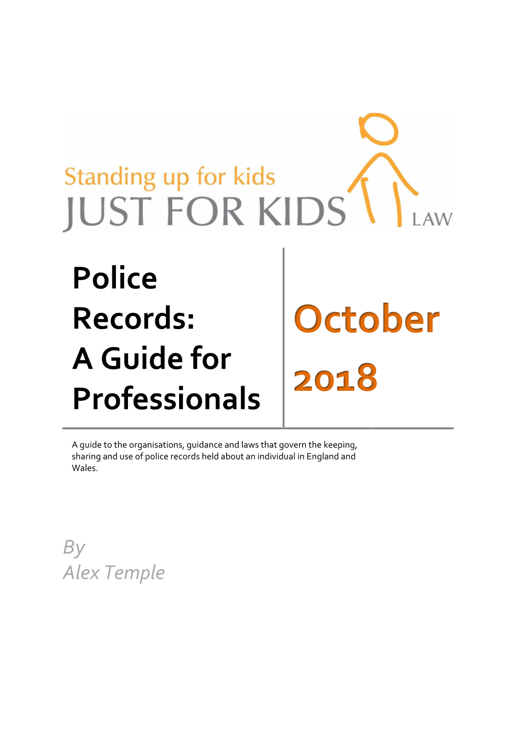 Download Police Records: a Guide for Professionals