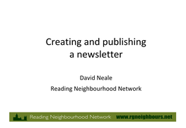 Creating a Newsletter