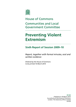 Preventing Violent Extremism