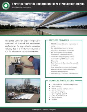 INTEGRATED CORROSION ENGINEERING Eight Decades of Innovation