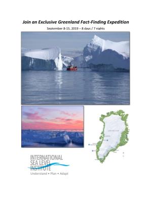 Greenland Trip W Iceland for ISLI Sept-2019 E