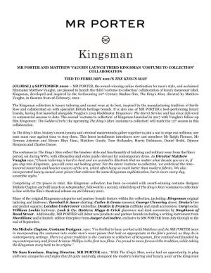 Mr Porter and Matthew Vaughn Launch Third Kingsman ‘Costume to Collection’ Collaboration