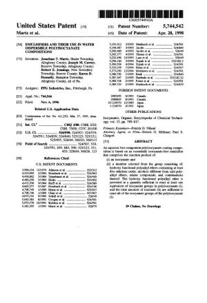 United States Patent (19) 11 Patent Number: 5,744,542 Martz Et Al