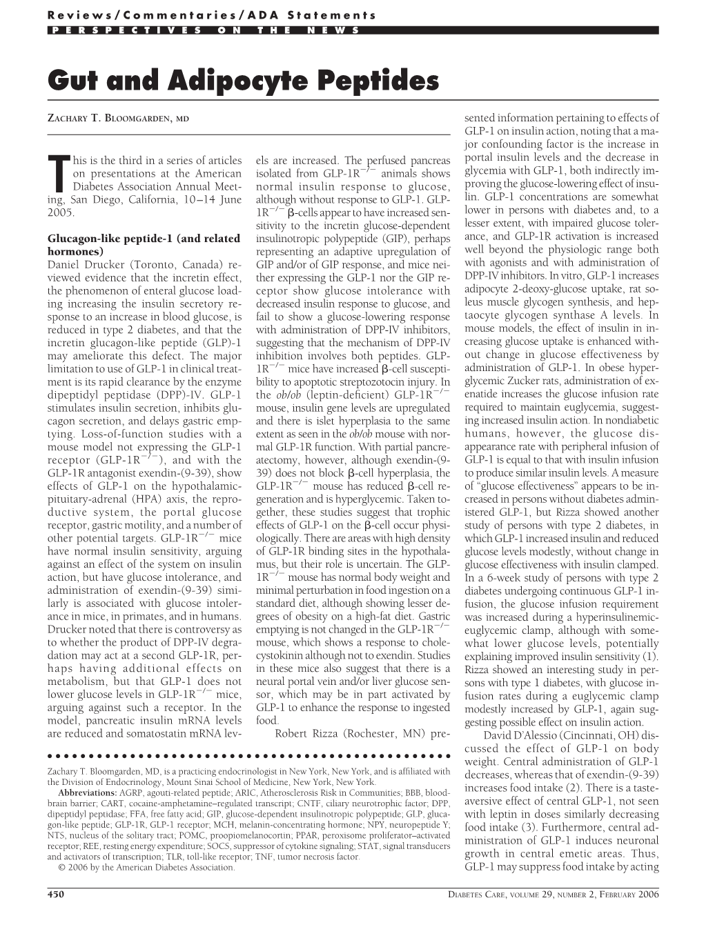 Gut and Adipocyte Peptides