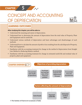 Concept and Accounting of Depreciation Learning Outcomes