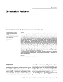 Cholestasis in Pediatrics