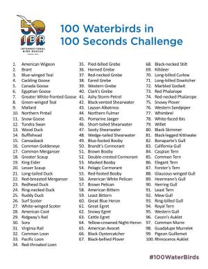 100 Waterbirds in 100 Seconds Challenge