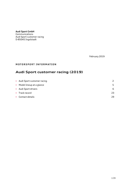 Audi Sport Customer Racing (2019)