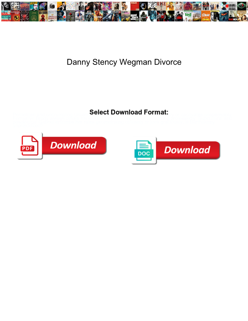 Danny Stency Wegman Divorce