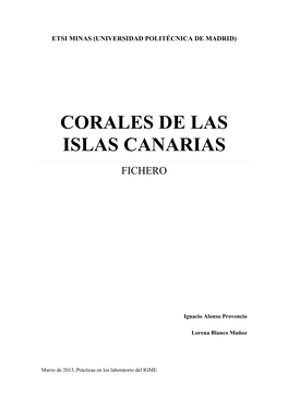 Corales De Las Islas Canarias