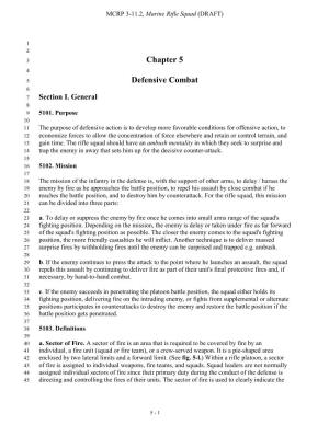 MCWP 3-11.2 Chapter 5: Defensive Combat
