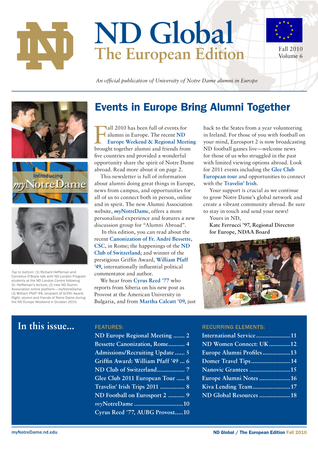 ND Global Fall 2010 the European Edition Volume 6