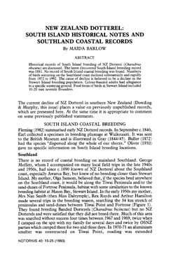 SOUTH ISLAND HISTORICAL NOTES and SOUTHLAND COASTAL RECORDS by MAIDA BARLOW