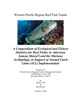 Western Pacific Region Reef Fish Trends