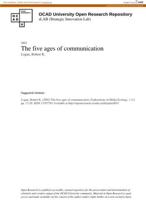 The Five Ages of Communication Logan, Robert K