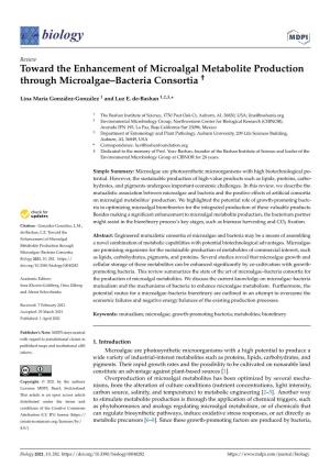 Toward the Enhancement of Microalgal Metabolite Production Through Microalgae–Bacteria Consortia †