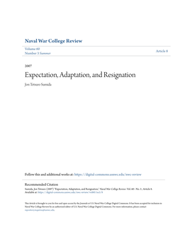 Expectation, Adaptation, and Resignation Jon Tetsuro Sumida