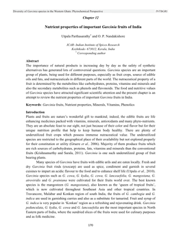 Nutrient Properties of Important Garcinia Fruits of India